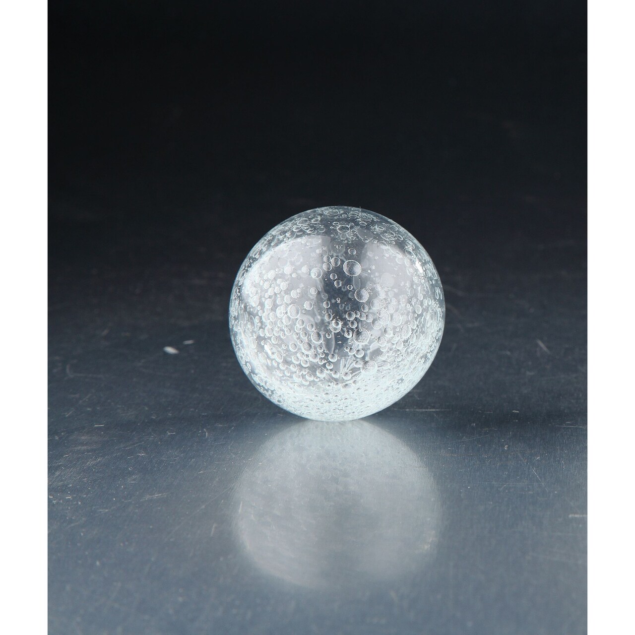 CC Home Furnishings 3" Clear Hand Blown Glass Ball Tabletop Decoration